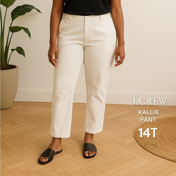 J.Crew Kallie Pant White Size 14 Tall Stretch Cotton Trousers - Picture 12 of 13